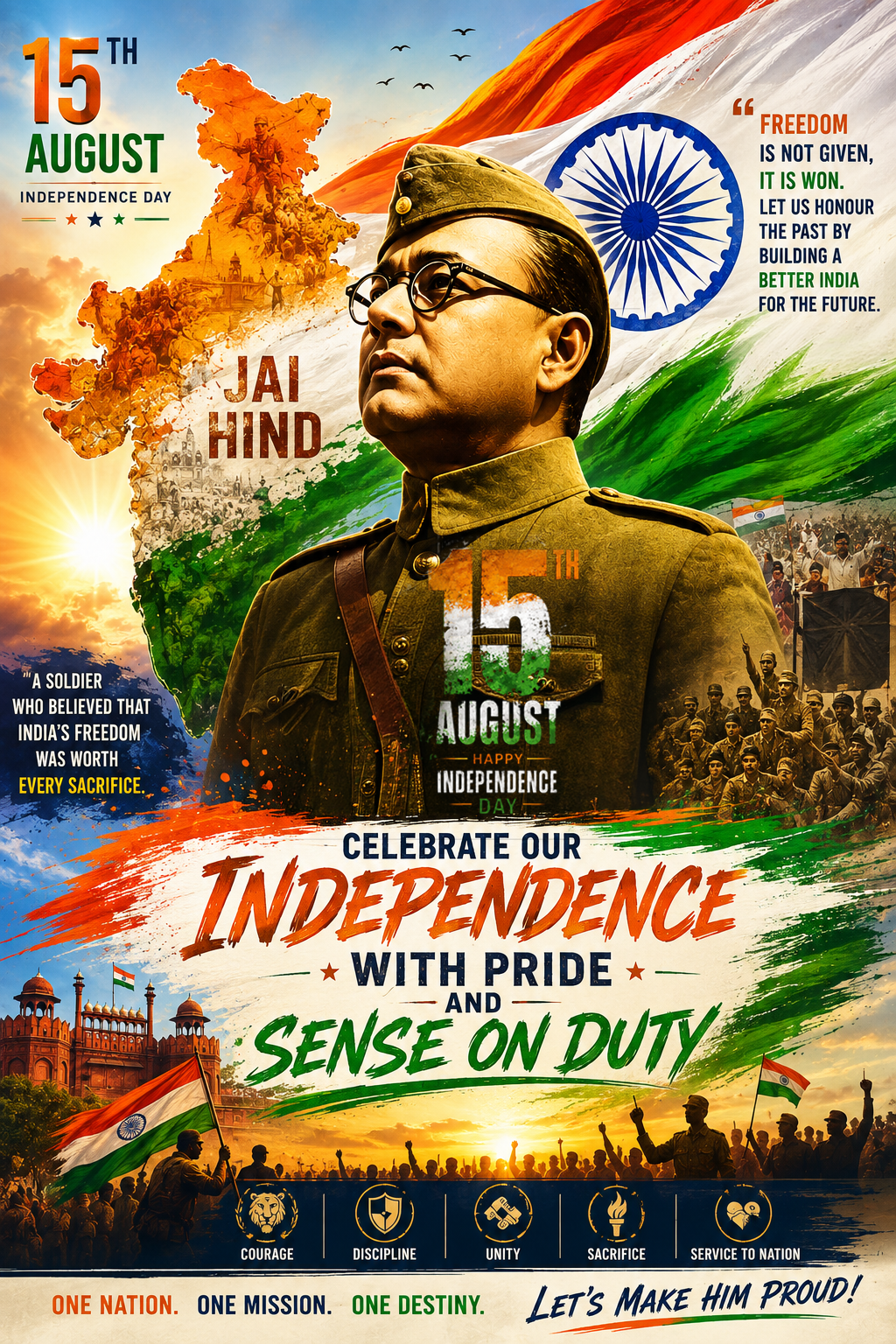HutumPyacha'z Independence Day Collection | 15 August Collection |  Netaji Subhas Chandra Bose T-Shirts